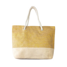 Τσάντα Θαλάσσης Jacquard Μπέζ & 4 Χρώματα 52x38x15cm