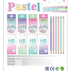 Μολύβια Σετ ΗΒ Pastel Με Γόμα Πολύχρωμα 12τμχ