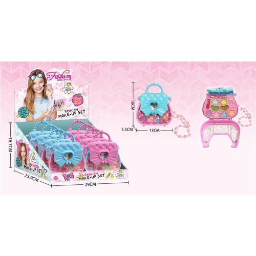 Παιδικό Σετ Μακιγιάζ Τσαντάκι (Lipgloss & Σκιές) 2 Χρώματα 16x13x5,5cm Display 8