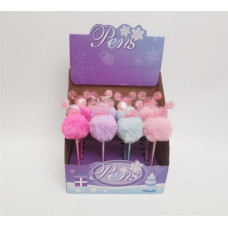 Στυλό Ποντικάκι Με Pompon Διάφορα Χρώματα 20cm Display 16