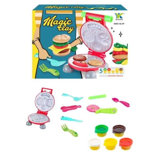 Πλαστελίνες Σετ Burger Διάφορα Χρώματα & Καλούπια Σ30