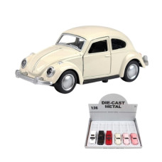Όχημα Vintage Pull Back 1:36 2 Σχέδια Διάφορα Χρώματα 12x4,5x3cm Display 12