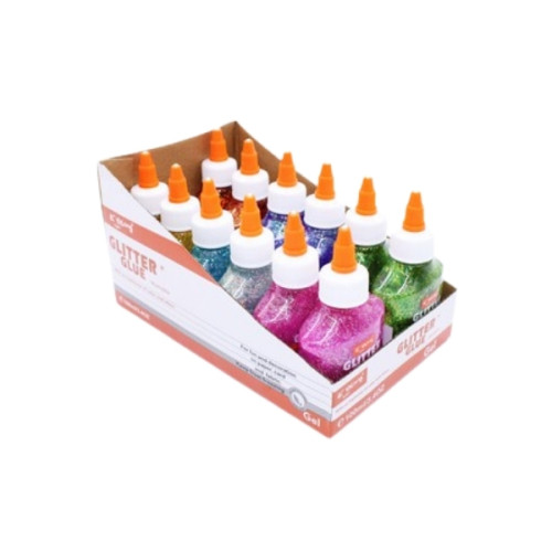 Κόλλα Glitter Ψιλό 100ml Διάφορα Χρώματα Display 12