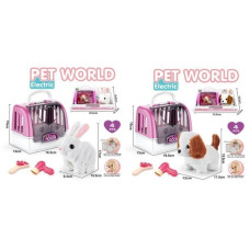 Λούτρινο Σκυλάκι/Λαγουδάκι 17cm Με Αξεσουάρ & Κλουβί Μεταφοράς