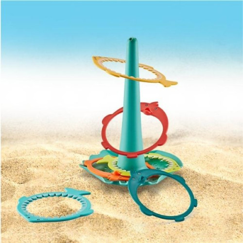 Παιχνίδι Δεξιοτήτων Ring Toss Πύργος 25cm & 6 Κρίκοι Διάφορα Χρώματα