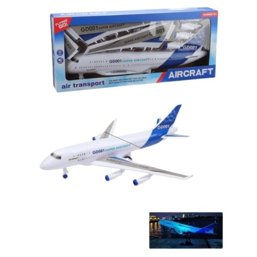 Αεροπλάνο Super Aircraft 48cm Με Βάση Στήριξης, Μουσική & Φως