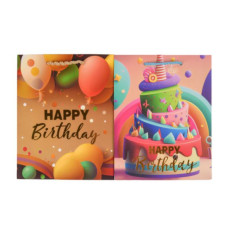 Τσάντα Δώρου Χάρτινη Happy Birthday Παλ 4 Σχέδια 26x10x32cm Σ12