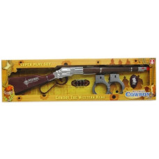 Καραμπίνα Cowboy Μπαταρίας 58cm Με Χειροπέδες, Αξεσουάρ & Ήχο 4τμχ