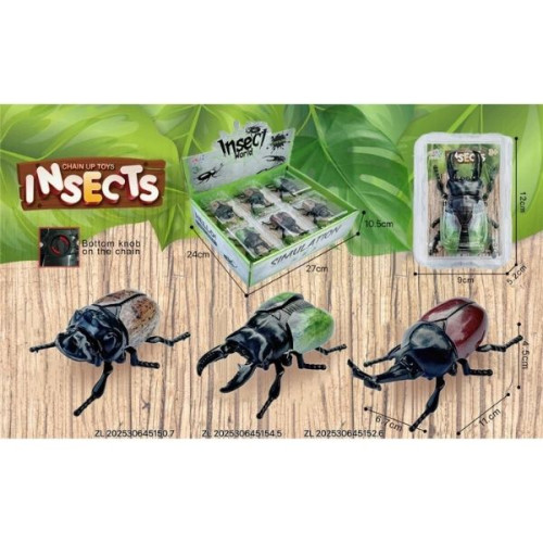 Σκαθάρι Κουρδιστό 10cm Glow In The Dark Διάφορα Σχέδια Display 12